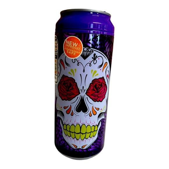 SUGAR SKULL COOL GEAR 160z DOUBLE WALL TUMBLER TWIST OFF TOP SLIDE CLOSURE NEW - Picture 5 of 7